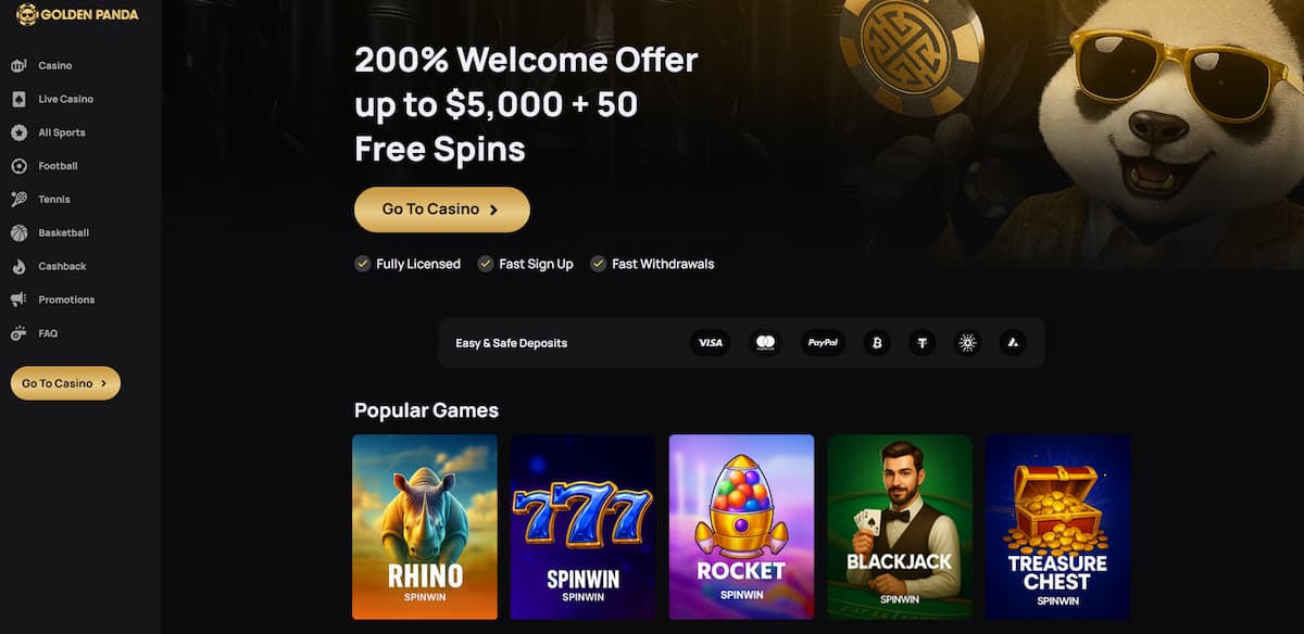 Golden Panda überzeugt mit 24/7 Support, transparenten Bedingungen und starkem Willkommensbonus. Schnelle, kompetente Hilfe und faire Regeln schaffen Vertrauen von Anfang an.