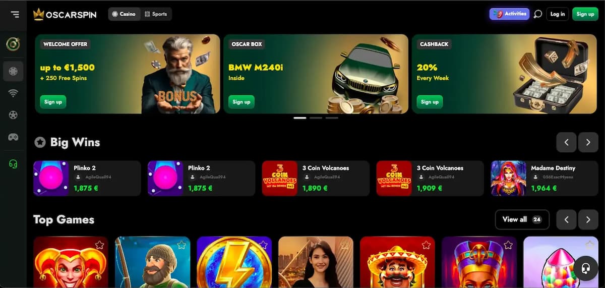 Oscar punktet mit Fairness, Transparenz und schnellen Auszahlungen. Die Bonusbedingungen sind fair, die Zahlungsoptionen vielfältig – ein rundum seriöses Online Casino für österreichische Spieler.